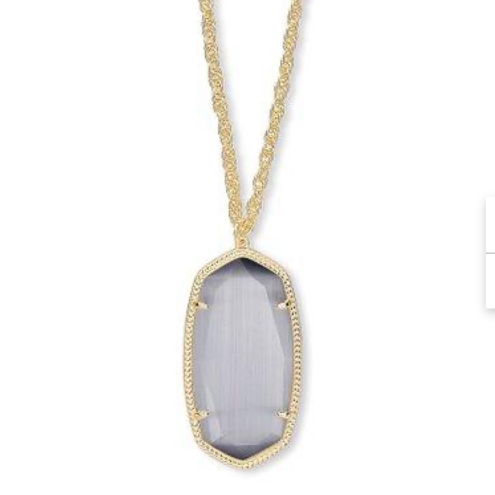 Kendra Scott Rae Long Pendant Necklace in Gold/Slate